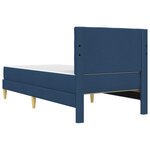 vidaXL Cadre de lit avec matelas Bleu 90 x 190 cm tissu