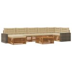 vidaXL Ensemble de canapés d'extérieur 8 pc Naturel et Beige