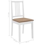 vidaXL Chaises à manger avec coussins lot de 6 blanc bois solide