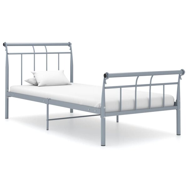 vidaXL Cadre de lit Gris Métal 90x200 cm