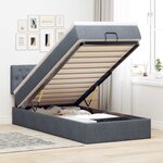 vidaXL Cadre de lit ottoman et matelas gris foncé 90x200 cm velours