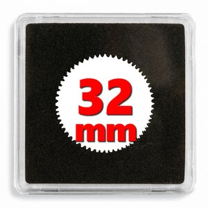 Capsules numismatiques carrées Quadrum 32mm. Paquet - 10 capsules