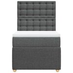 vidaXL Sommier à lattes de lit avec matelas Gris foncé 100x200cm Tissu