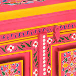 vidaXL Buffet Bois massif de manguier Peinture rose à la main