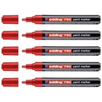 Marqueur Peinture 790 Rouge Pointe Ronde 2-3 mm x 5 EDDING