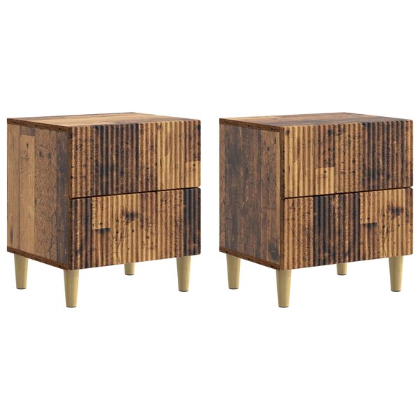 vidaXL Cabinet de chevet 2 Pièces Bois ancien 43 x 34 5 x 48 cm