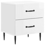 vidaXL Cabinet de chevet Blanc brillant 43 x 34 5 x 47 5 cm