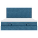 VidaXL Cadre de lit ottoman avec matelas bleu foncé 180x200 cm velours