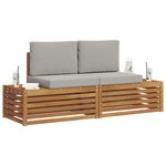 vidaXL Ensemble de canapés d'extérieur 2 Pièce Gris Naturel et Clair
