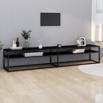 vidaXL Meuble TV noir 220x40x40 5 cm verre trempé