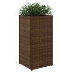 vidaXL Jardinières 2 Pièces marron 30x30x60 cm résine tressée