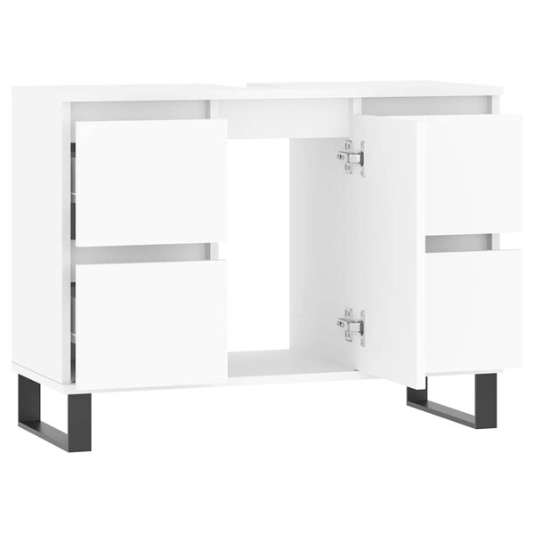 Armoire De Salle De Bain étanche Blanche - Dimensions 80 X 30 X 24 Cm - En PVC, Anti-humidité, Avec étagères - Pour Rangement Serviettes, Cosmétiques