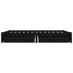 vidaXL Cadre de lit sans matelas avec tiroirs noir 140x190 cm