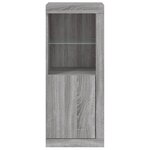vidaXL Buffet avec lumières LED sonoma gris 41x37x100 cm