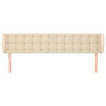 vidaXL Tête de lit avec oreilles Crème 203x23x78/88 cm Tissu
