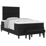 vidaXL Lit à ressorts avec matelas Noir 120 x 200 cm tissu