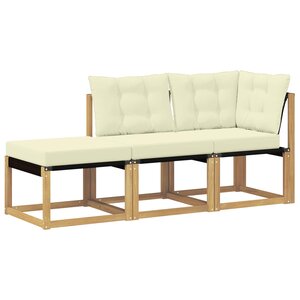 vidaXL 3 pc Unité de canapé sectionnel Blanc