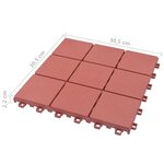 vidaXL Carreaux de terrasse 10 Pièces Rouge 30 5x30 5 cm Plastique