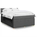 vidaXL Sommier à lattes de lit avec matelas Gris foncé 140x190cm Tissu