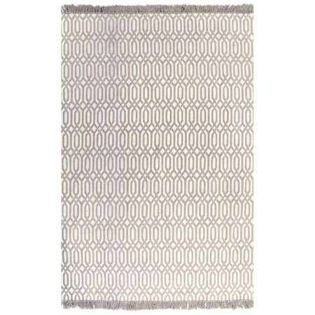 vidaXL Tapis Kilim Coton 160 x 230 cm avec motif Taupe