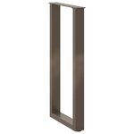 vidaXL Pieds de table console en U 2 pièces acier naturel 28 x (72-73) cm