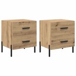 vidaXL Cabinet de chevet 2 Pièces Chêne artisanal 40 x 35 x 47 5 cm