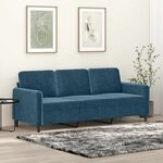 vidaXL Canapé à 3 places Bleu 180 cm Velours