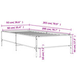 vidaXL Cadre de lit sonoma gris 90x200 cm bois d'ingénierie et métal