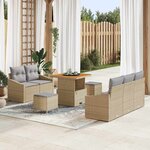 vidaXL Ensemble de canapé de jardin 8 Pièces Beige Poly rotin