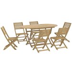 vidaXL Ensemble à manger de jardin 7 Pièces Bois d'acacia solide