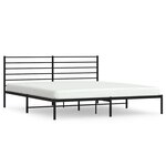 vidaXL Cadre de lit métal sans matelas avec tête de lit noir 200x200cm