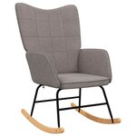 vidaXL Chaise à bascule avec tabouret Taupe Tissu