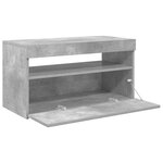 vidaXL Meuble TV avec lumières LED Gris béton 75x35x40 cm