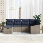 vidaXL Ensemble de Canapés avec coussin 3 Pièces polyrotin