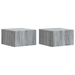 vidaXL Cabinet de chevet mural 2 Pièces Sonoma gris 33 x 34 5 x 20 cm