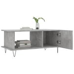 vidaXL Table basse gris béton 90x50x40 cm bois d'ingénierie