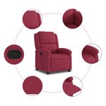 vidaXL Fauteuil inclinable rouge bordeaux velours