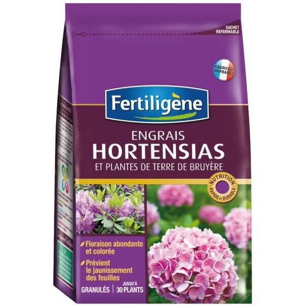 Engrais hortensias et plantes de terre de bruyere - granules - 800 g