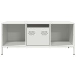 vidaXL Table basse blanc 101 5x50x43 5 cm acier laminé à froid