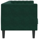 vidaXL Canapé Chesterfield avec traversins 3 places vert foncé velours