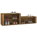 vidaXL Armoire à chaussures Chêne fumé 150x35x45 cm Bois d'ingénierie