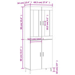 vidaXL Buffet haut Chêne sonoma 69 5x34x180 cm Bois d'ingénierie