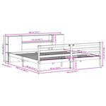 vidaXL Lit bibliothèque sans matelas 180x200 cm bois massif de pin
