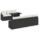 vidaXL Ensemble de canapé de jardin Manuel 8 Pièces Noir 100 x 55 x 73 cm