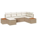 vidaXL Ensemble de canapé de jardin avec coussin 6 Pièces beige et crème