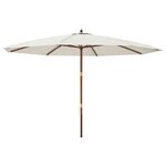 vidaXL Parasol de jardin avec mât en bois sable 400x273 cm