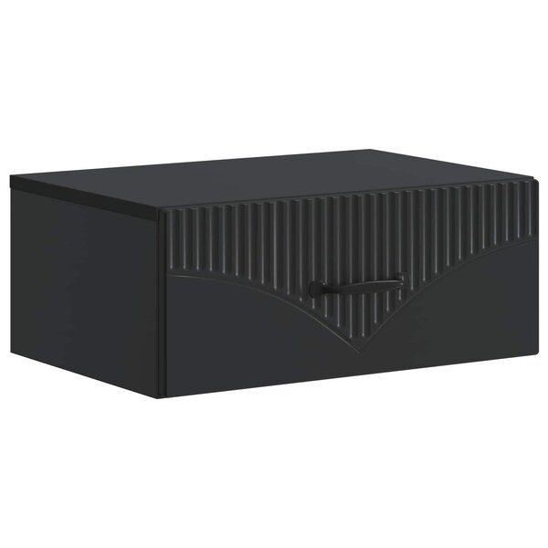 vidaXL Cabinet de chevet mural avec tiroir Noir 49 x 34 5 x 20 cm