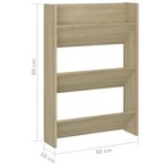 vidaXL Armoire à chaussures murale Chêne Sonoma 60x18x90 cm Aggloméré