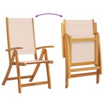 vidaXL Ensemble à manger de jardin 5Pièces bois d'acacia solide textilène