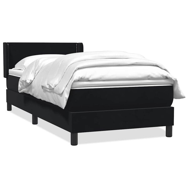 vidaXL Sommier à lattes de lit avec matelas noir 80x210 cm velours